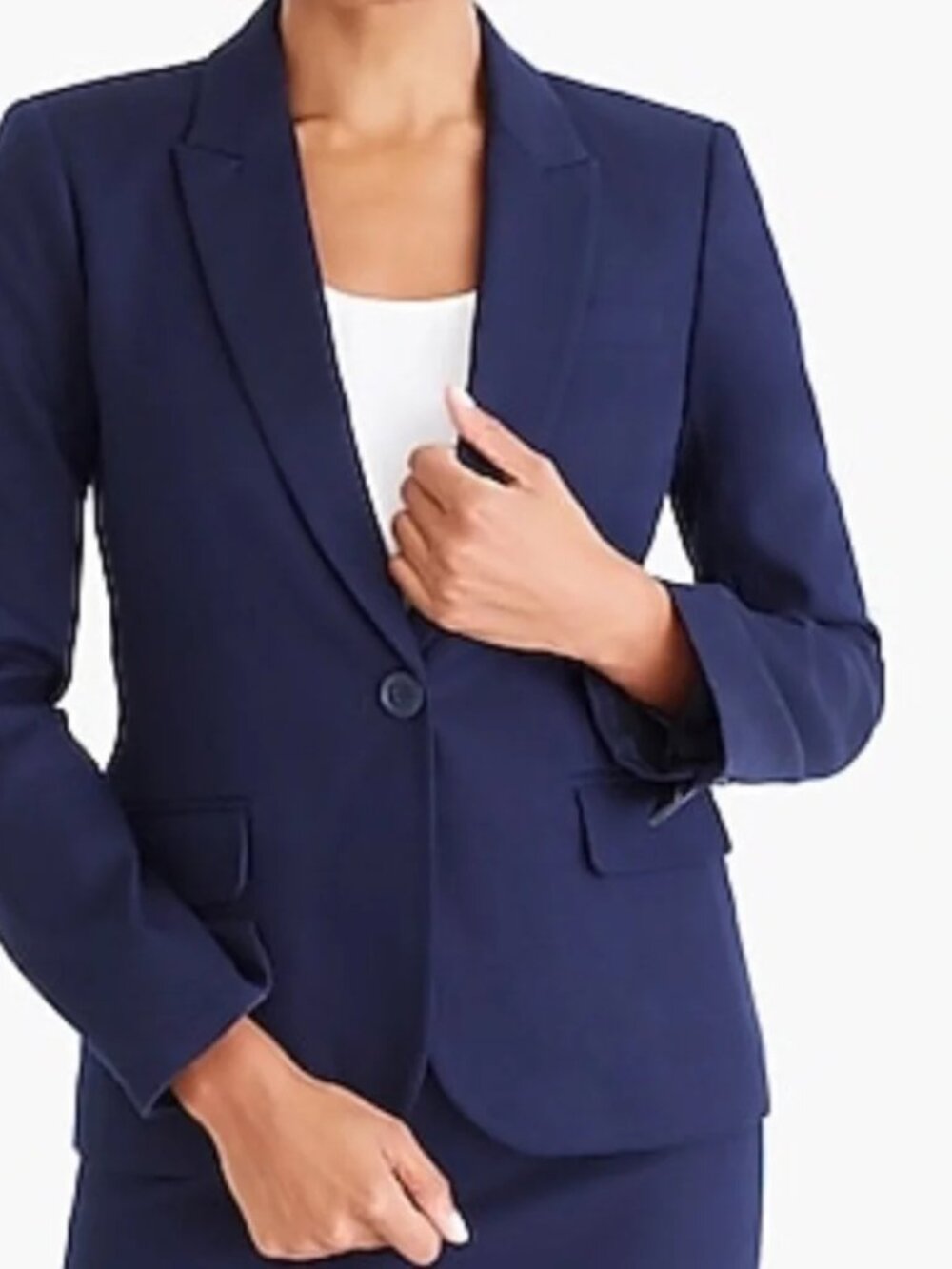 J.Crew Navy Cotton One-Button Blazer Size 4